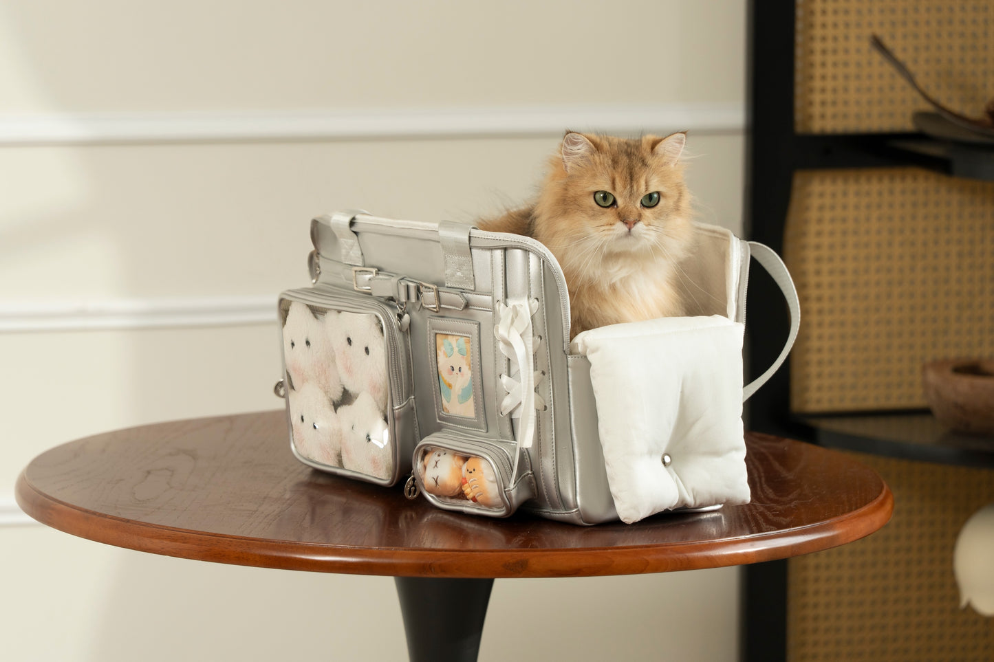 Pet Travel Tote Ita Bag – Silver (Pre-Order)
