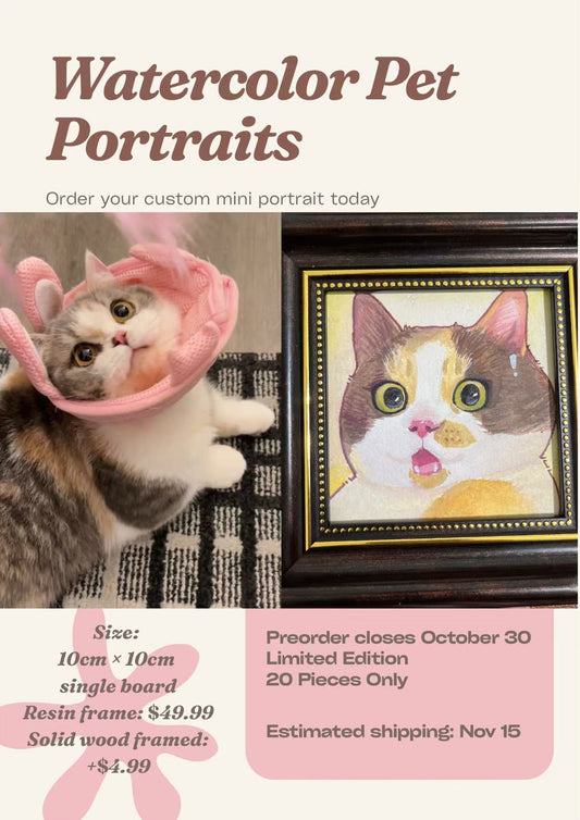 Custom Pet Portrait – Handcrafted Watercolor Art