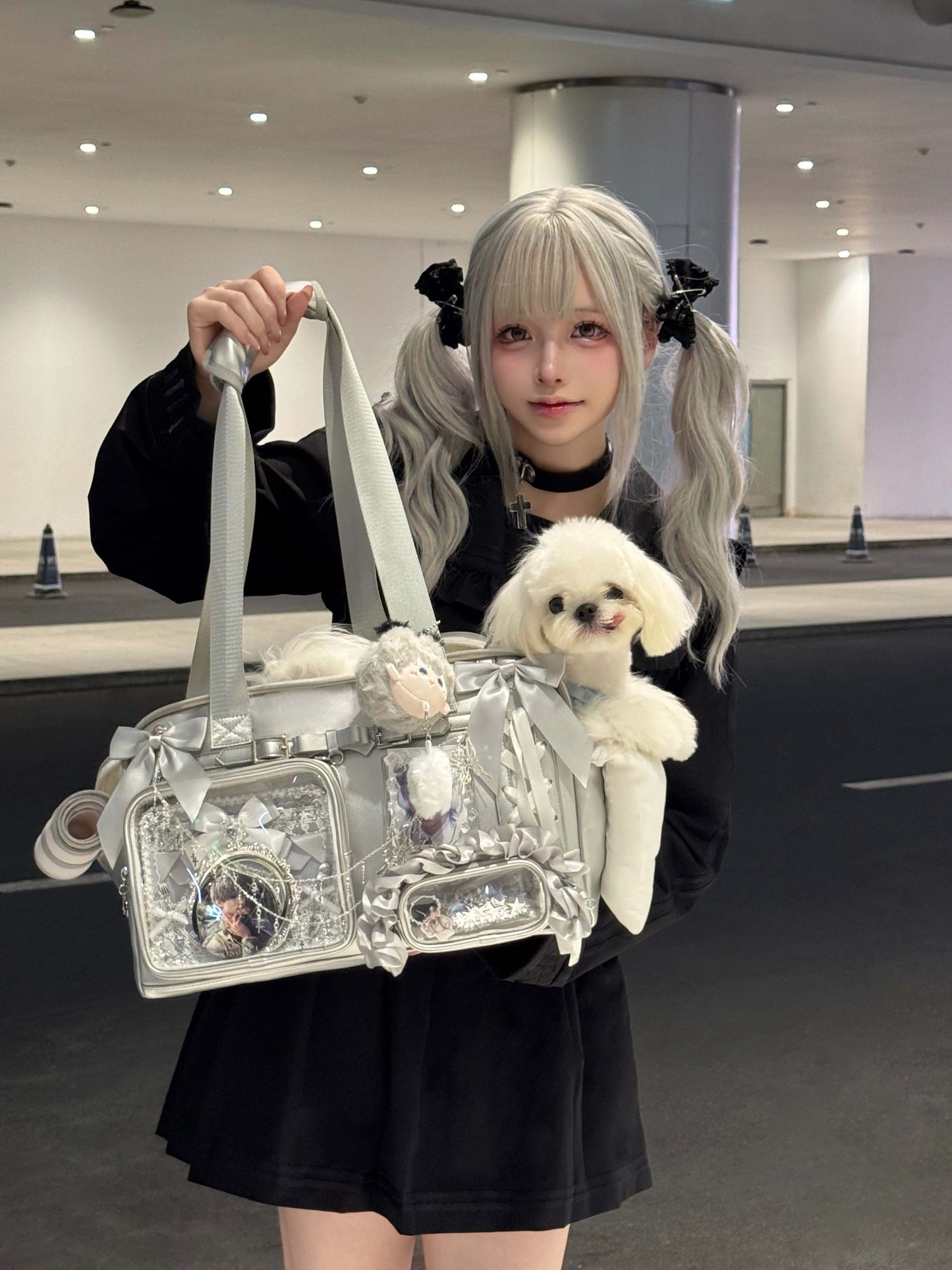 Pet Travel Tote Ita Bag – Silver (Pre-Order)